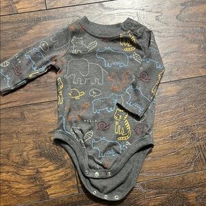 Gray Animal Print Kids One Piece